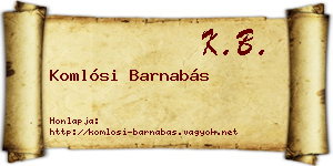 Komlósi Barnabás névjegykártya