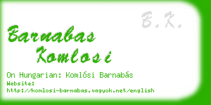 barnabas komlosi business card