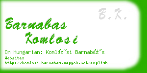 barnabas komlosi business card